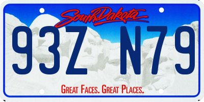 SD license plate 93ZN79