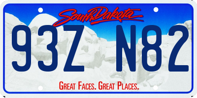 SD license plate 93ZN82