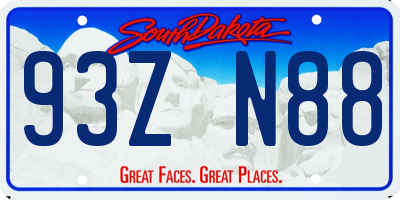 SD license plate 93ZN88