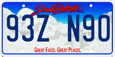 SD license plate 93ZN90