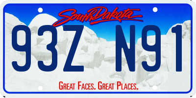 SD license plate 93ZN91