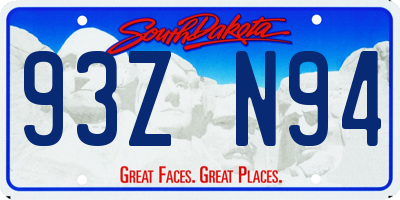SD license plate 93ZN94