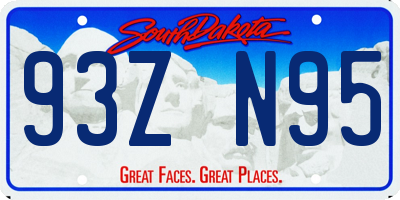 SD license plate 93ZN95