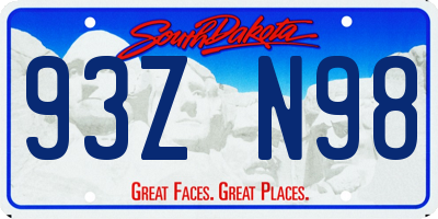 SD license plate 93ZN98