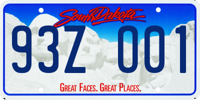 SD license plate 93ZO01