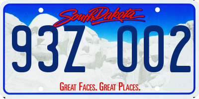 SD license plate 93ZO02