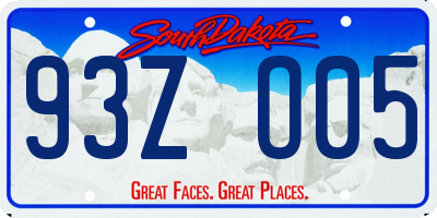 SD license plate 93ZO05