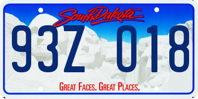 SD license plate 93ZO18