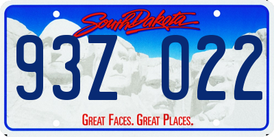 SD license plate 93ZO22