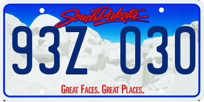 SD license plate 93ZO30