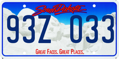 SD license plate 93ZO33