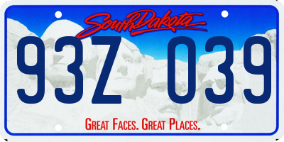 SD license plate 93ZO39