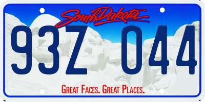 SD license plate 93ZO44