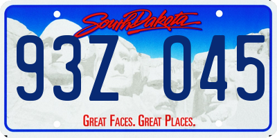 SD license plate 93ZO45