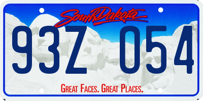 SD license plate 93ZO54
