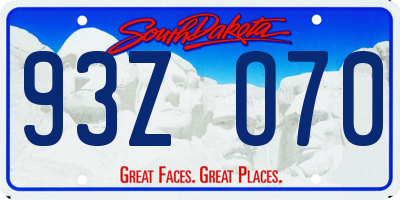 SD license plate 93ZO70