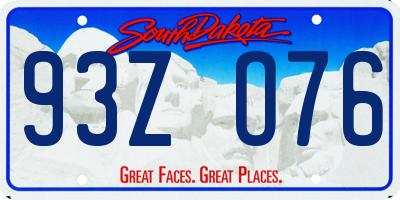 SD license plate 93ZO76