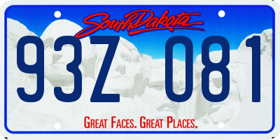 SD license plate 93ZO81