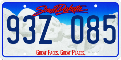 SD license plate 93ZO85