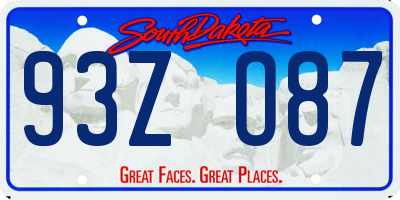 SD license plate 93ZO87