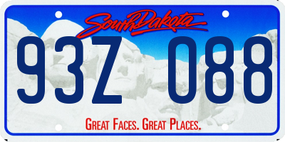 SD license plate 93ZO88