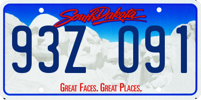 SD license plate 93ZO91