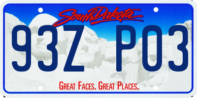 SD license plate 93ZP03