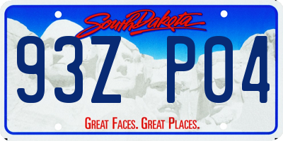 SD license plate 93ZP04