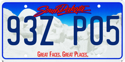 SD license plate 93ZP05