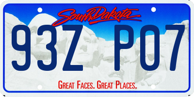 SD license plate 93ZP07