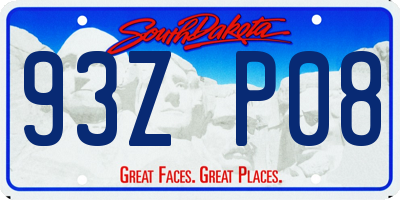 SD license plate 93ZP08