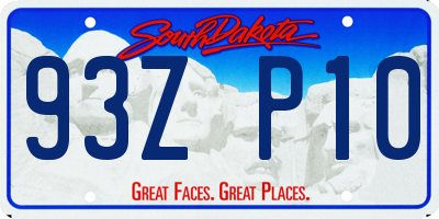 SD license plate 93ZP10