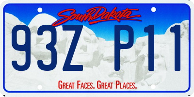 SD license plate 93ZP11