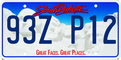 SD license plate 93ZP12