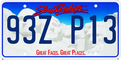 SD license plate 93ZP13
