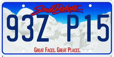SD license plate 93ZP15