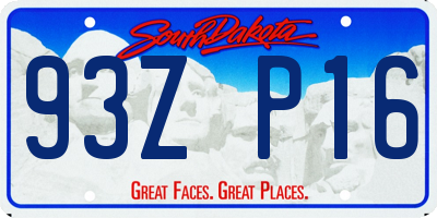 SD license plate 93ZP16