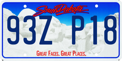 SD license plate 93ZP18