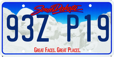 SD license plate 93ZP19