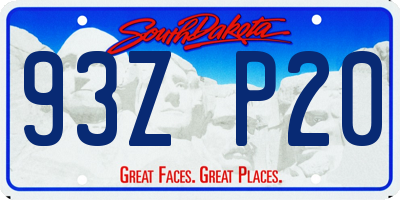 SD license plate 93ZP20