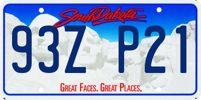 SD license plate 93ZP21