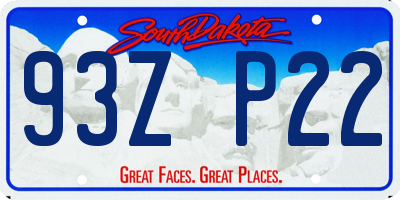 SD license plate 93ZP22