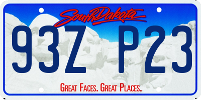 SD license plate 93ZP23