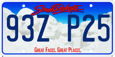 SD license plate 93ZP25