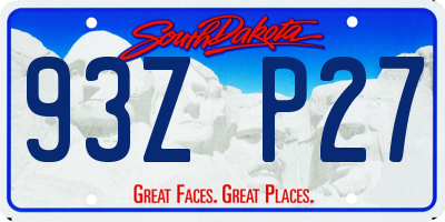 SD license plate 93ZP27