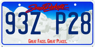 SD license plate 93ZP28