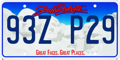 SD license plate 93ZP29