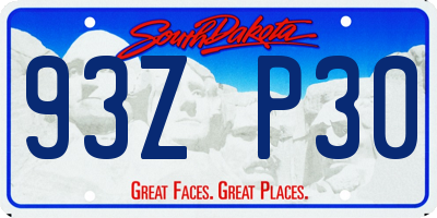 SD license plate 93ZP30