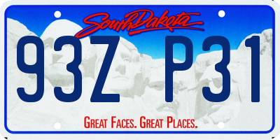 SD license plate 93ZP31