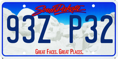 SD license plate 93ZP32